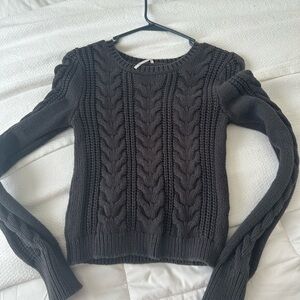 Free People Charcoal Cable Knit Sweater